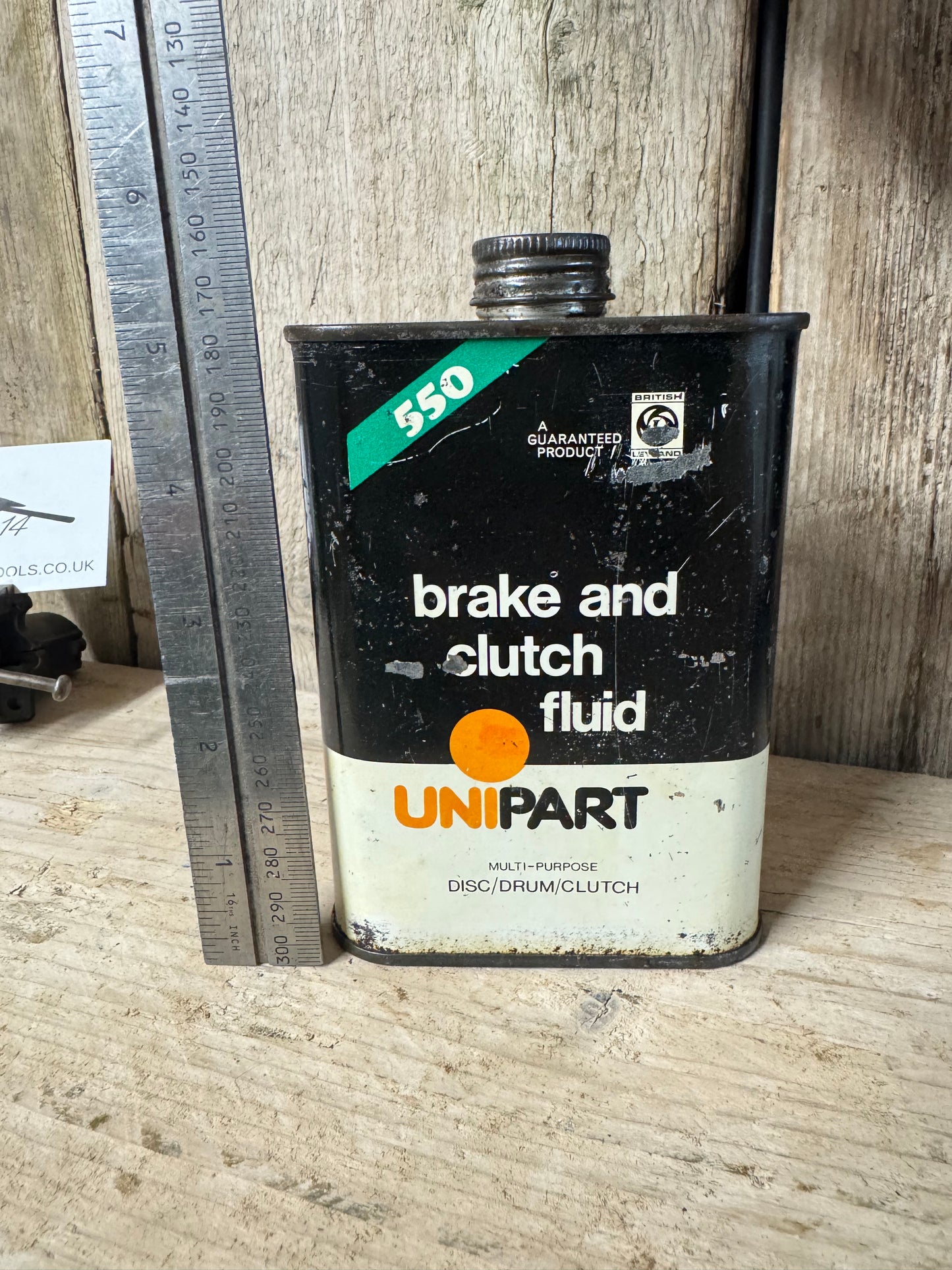 Vintage Unipart 550 Brake & Clutch Fluid Tin Can