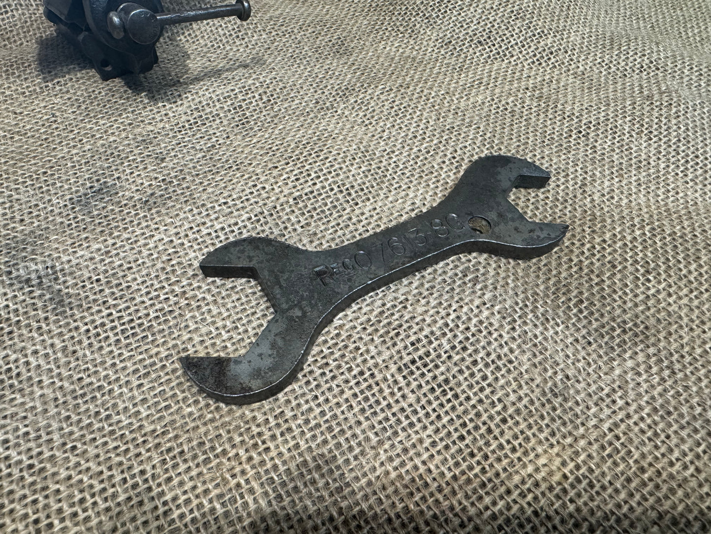 Pressed Steel Spanner marked Reg 7613-8G