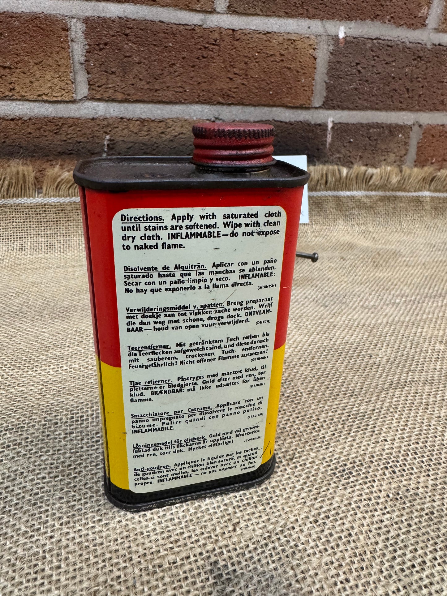 Vintage Holts Tar Remover Tin Can