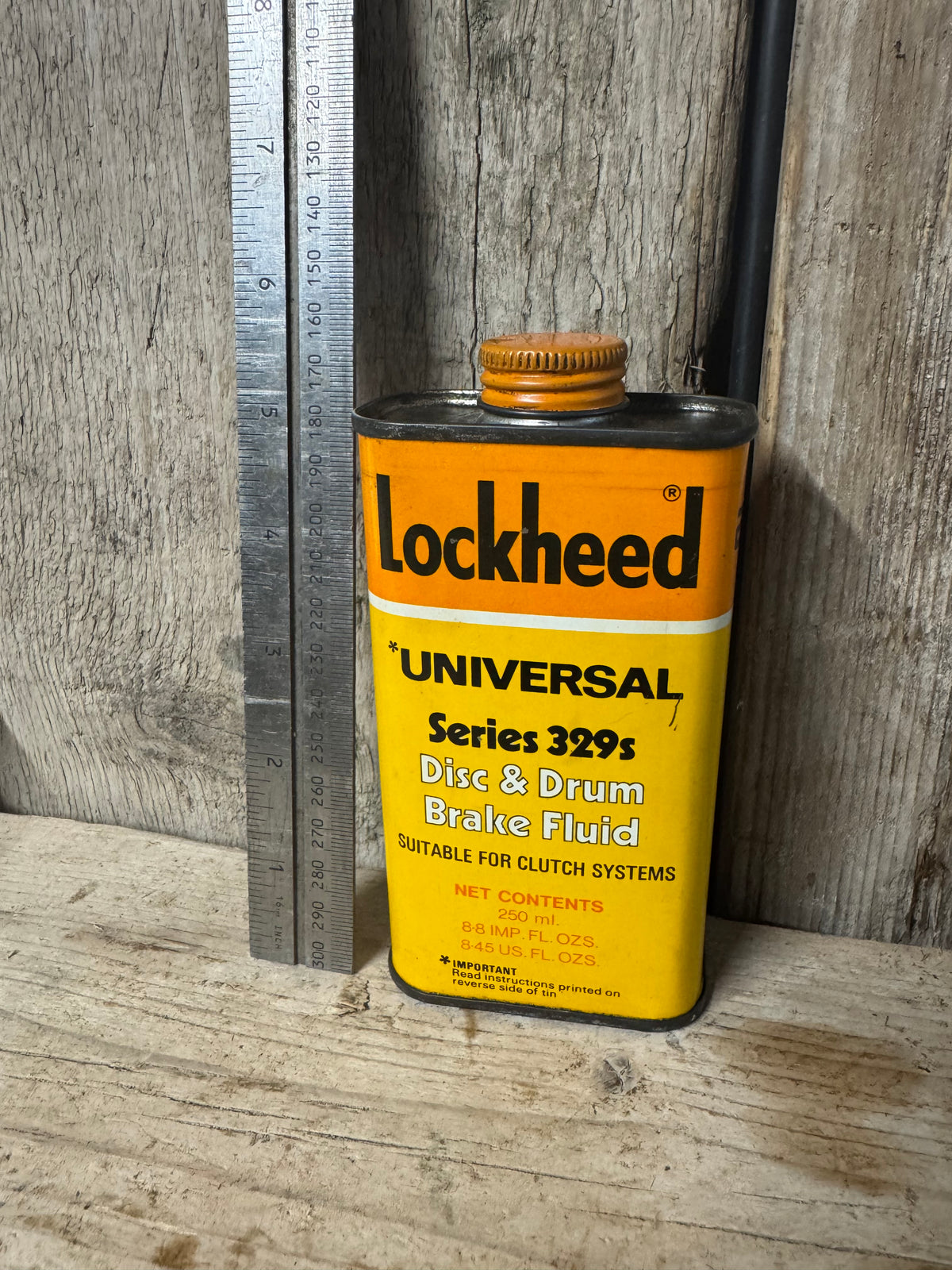 Vintage Lockheed Universal Series 329s Disc & Drum Brake Fluid Tin