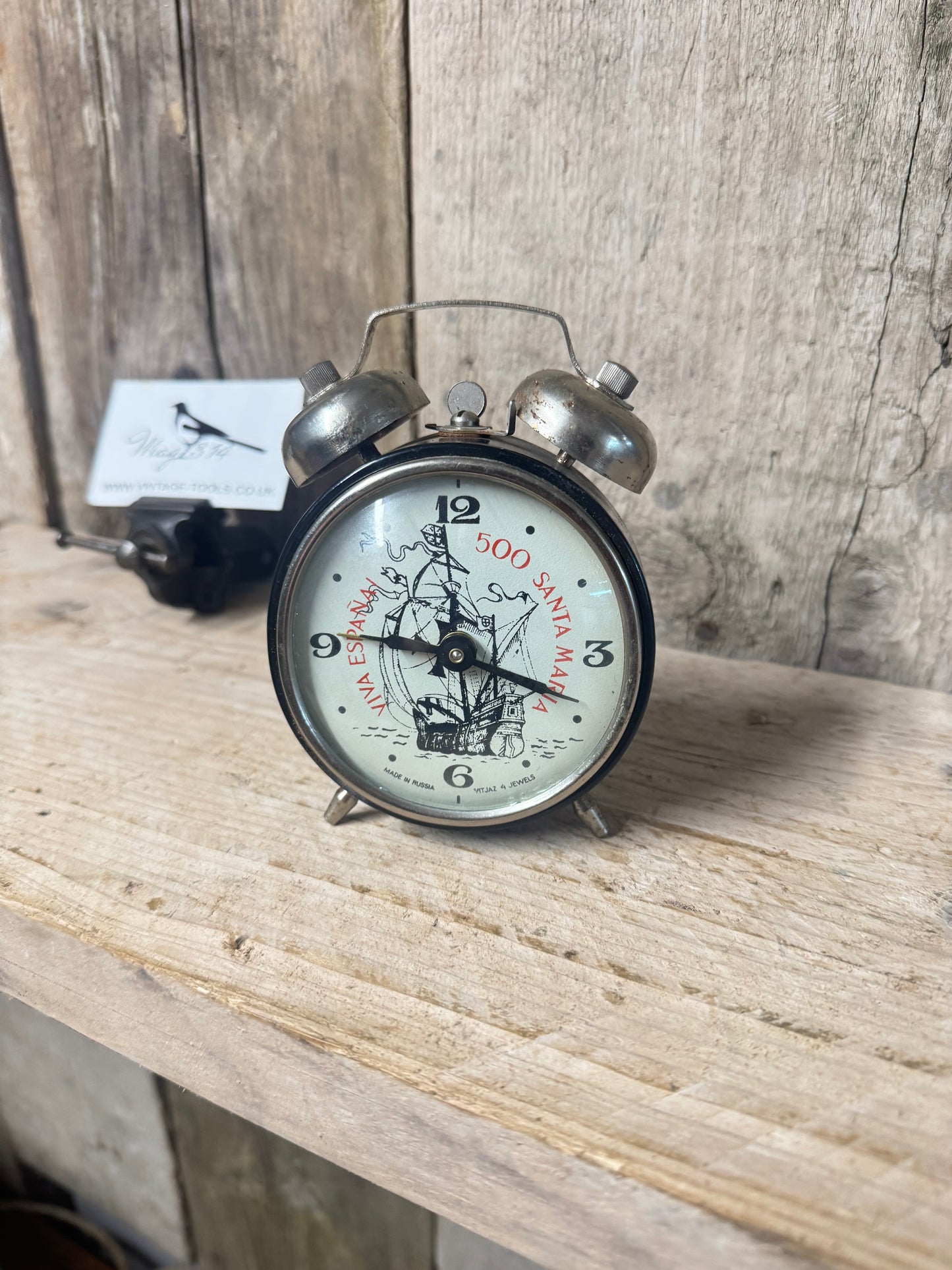 Vintage Mechanical Alarm Clock 500 Santa Maria