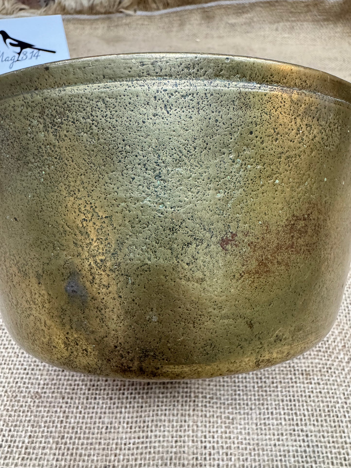 Vintage Brass Pan with Tapered Steel Handle