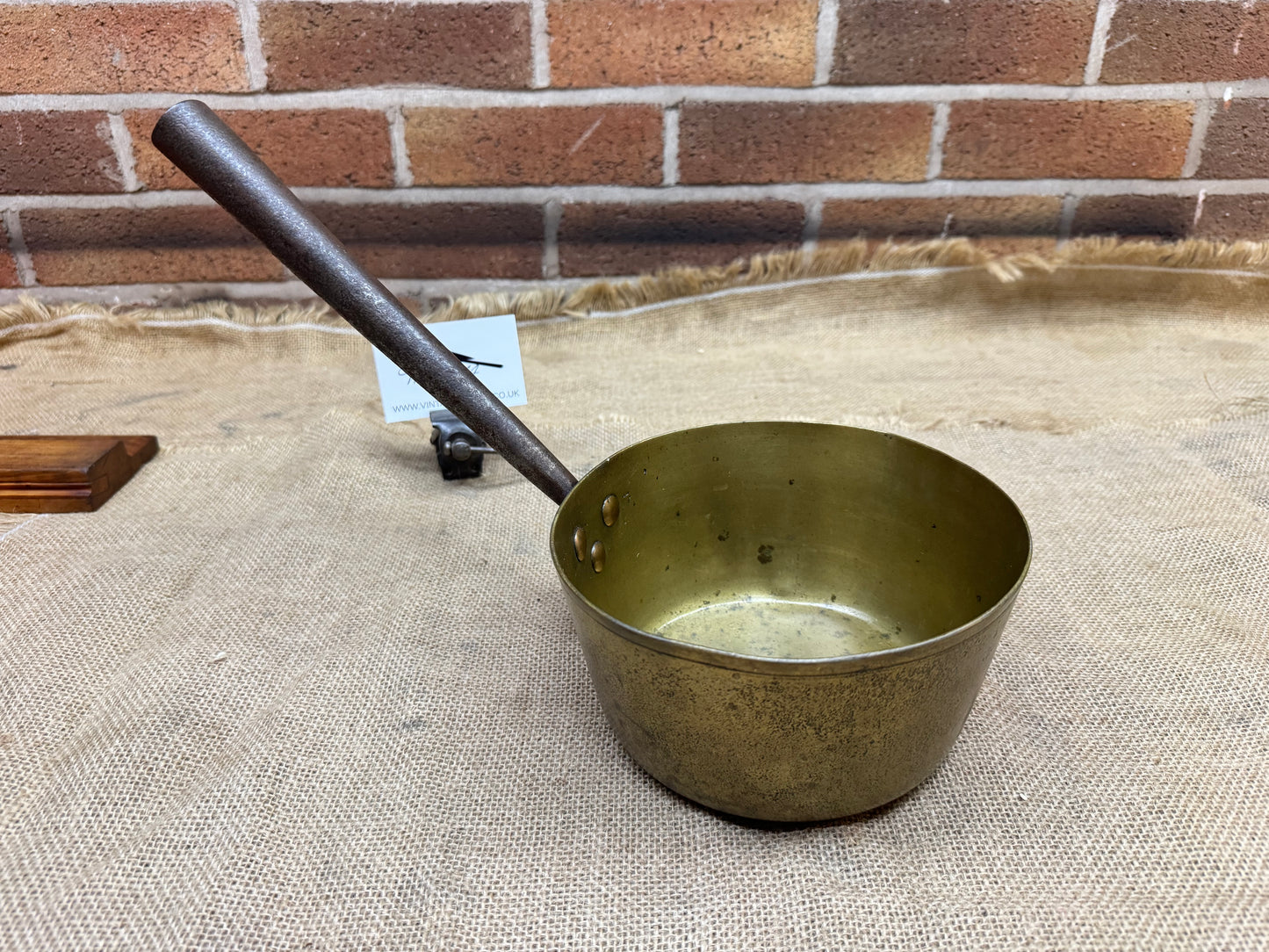Vintage Brass Pan with Tapered Steel Handle