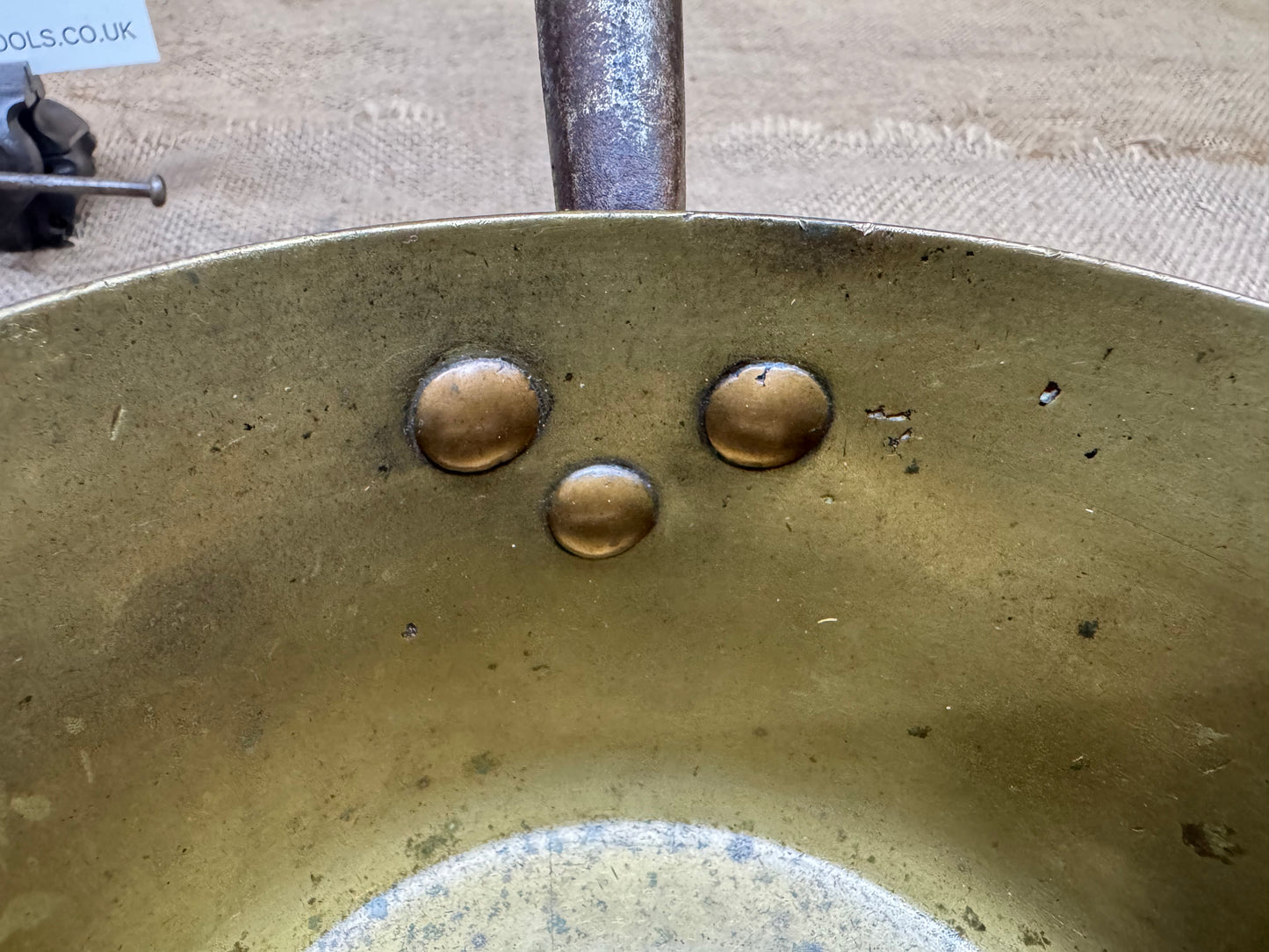 Vintage Brass Pan with Tapered Steel Handle