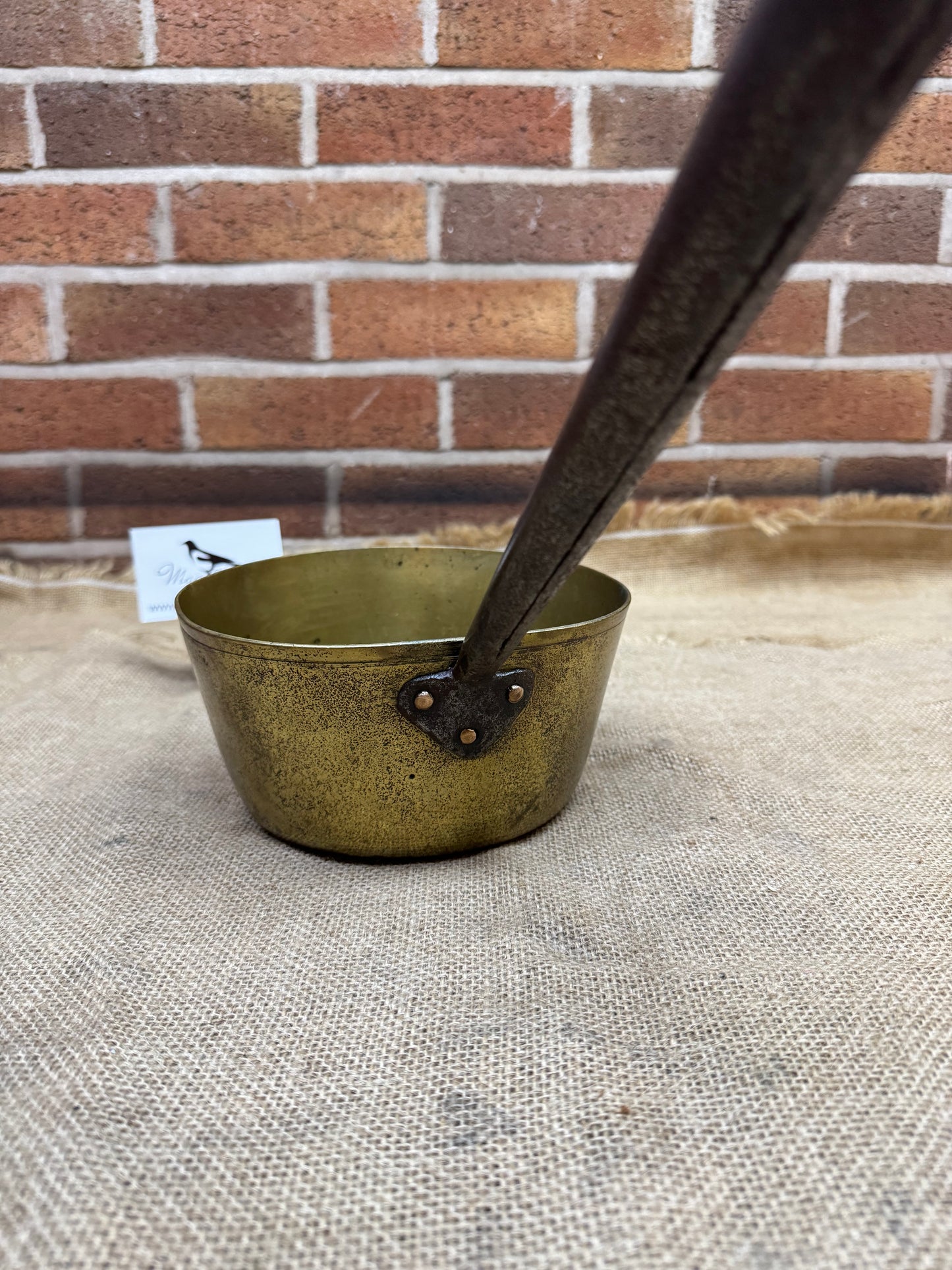 Vintage Brass Pan with Tapered Steel Handle