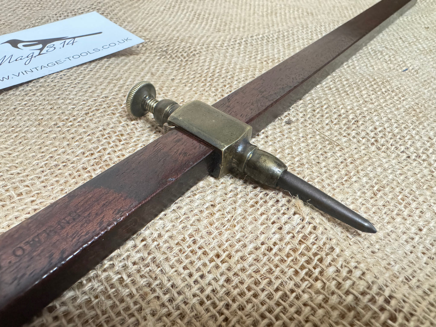 Brass Trammel Points with Rosewood Rail