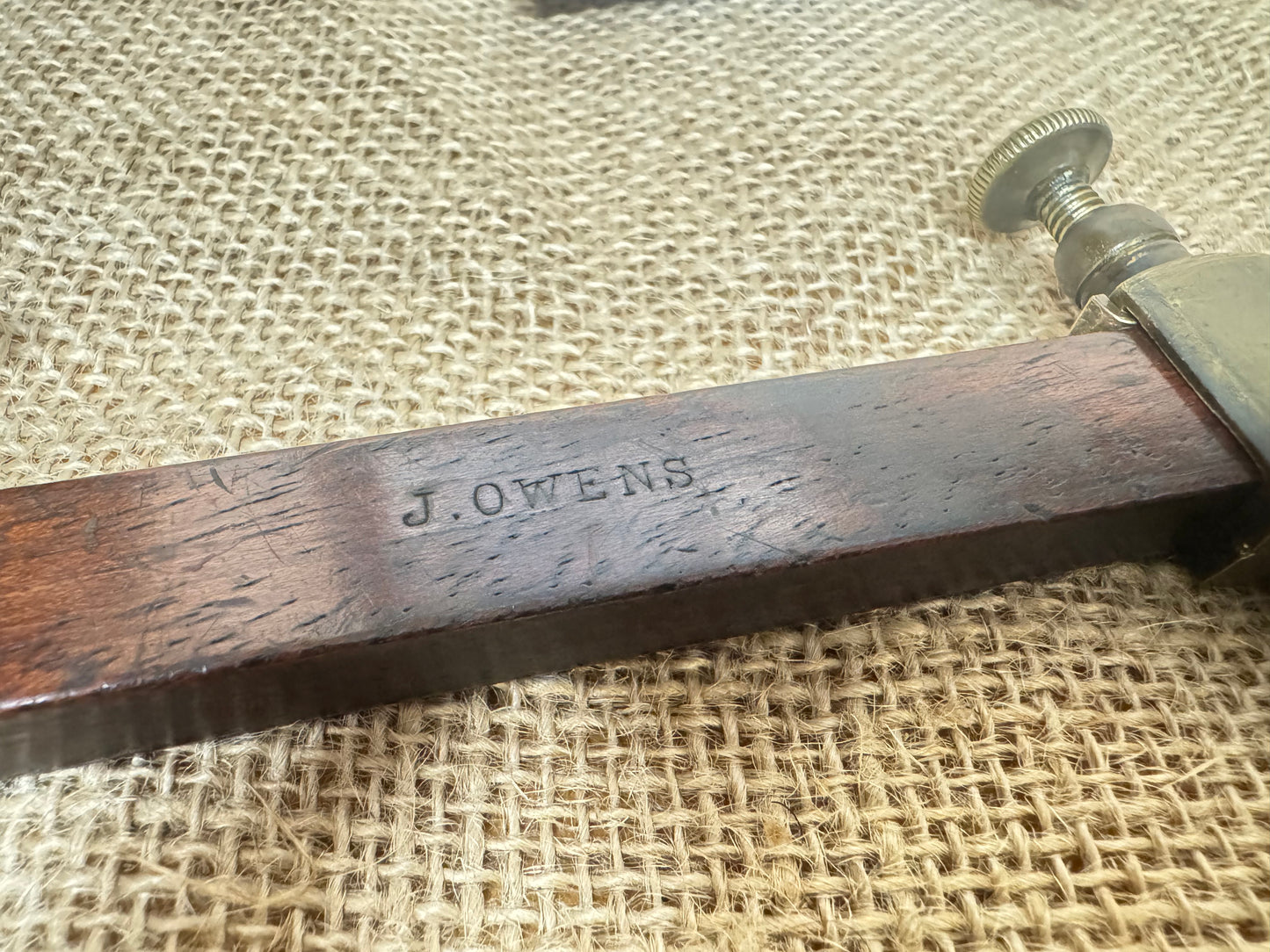 Brass Trammel Points with Rosewood Rail